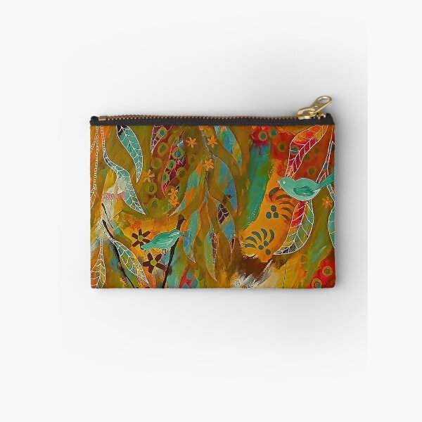Item preview, Painting with Blue birds, gum leaves and flowers. designed and sold by Leonie Mac Lean.