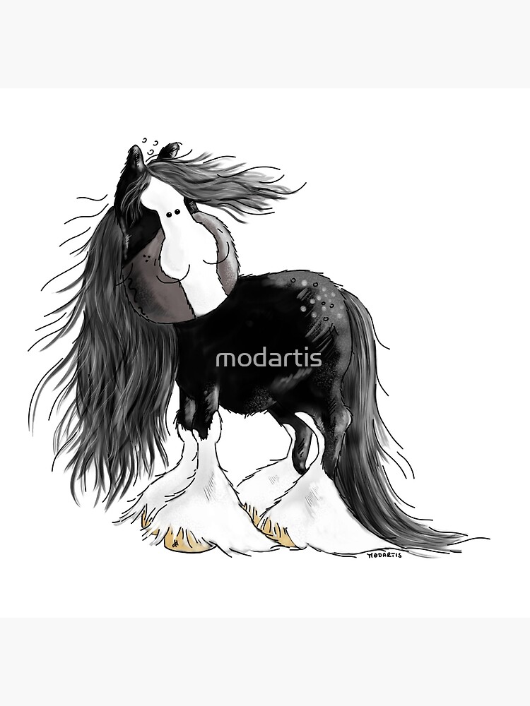 Happy Shire Horse Cartoon Clydesdale