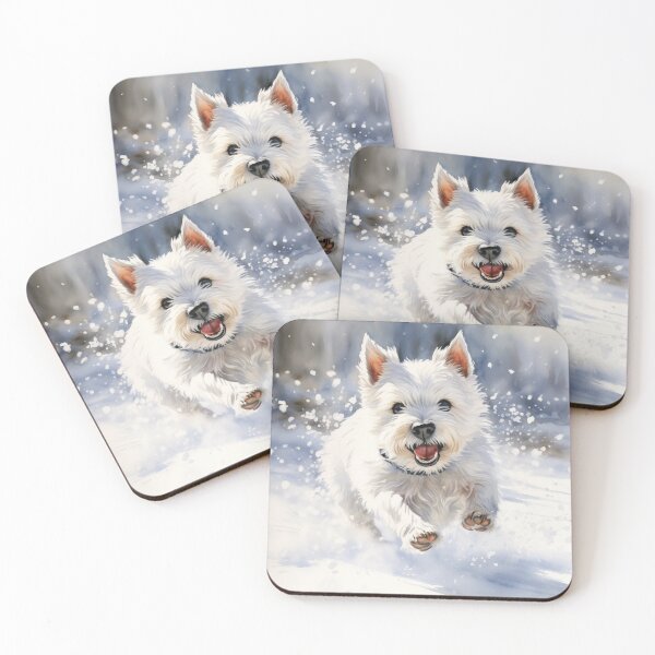Item preview, Westie dog in the snow winter designed and sold by earlgreysshoppe.