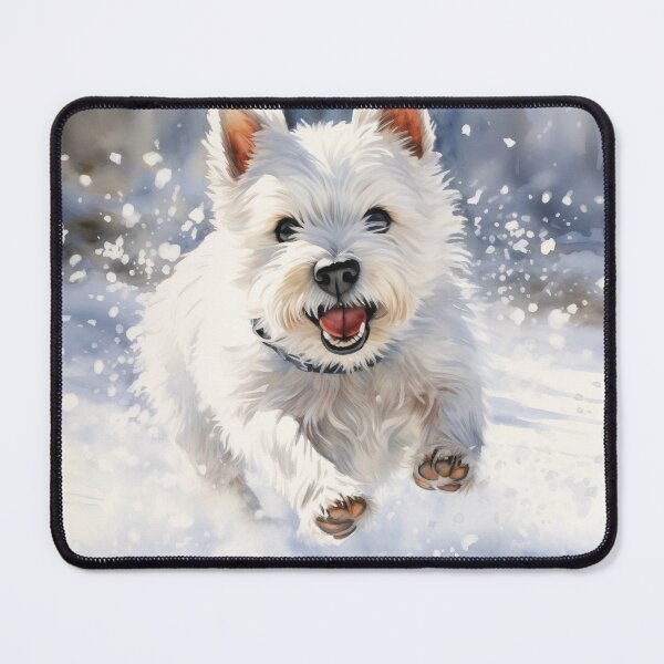 Item preview, Westie dog in the snow winter designed and sold by earlgreysshoppe.