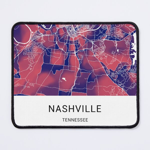 Item preview, Nashville Tennessee Named City Map - Red-Blue Duotone designed and sold by StylishStacks.