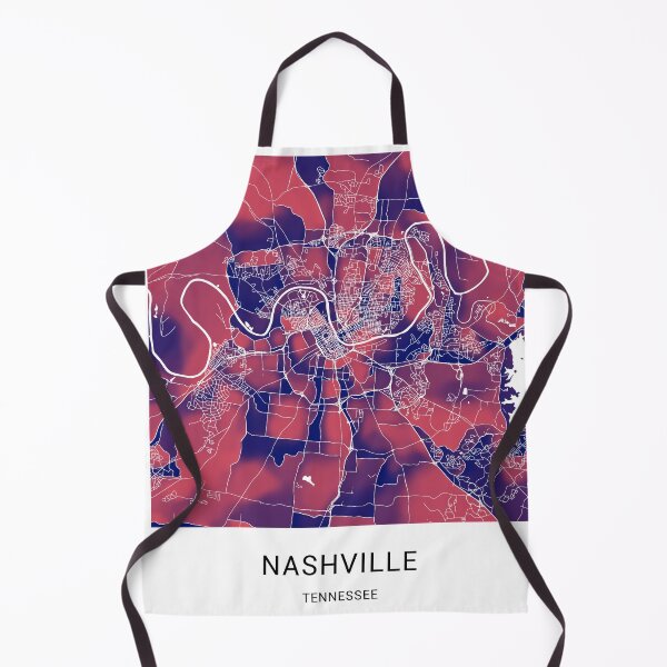 Item preview, Nashville Tennessee Named City Map - Red-Blue Duotone designed and sold by StylishStacks.