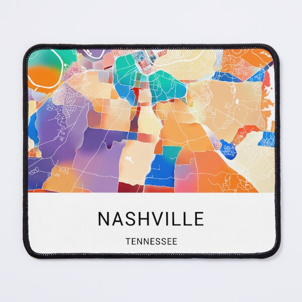 Item preview, Nashville Tennessee Named City Map - Tropical Rainbow Scheme designed and sold by StylishStacks.