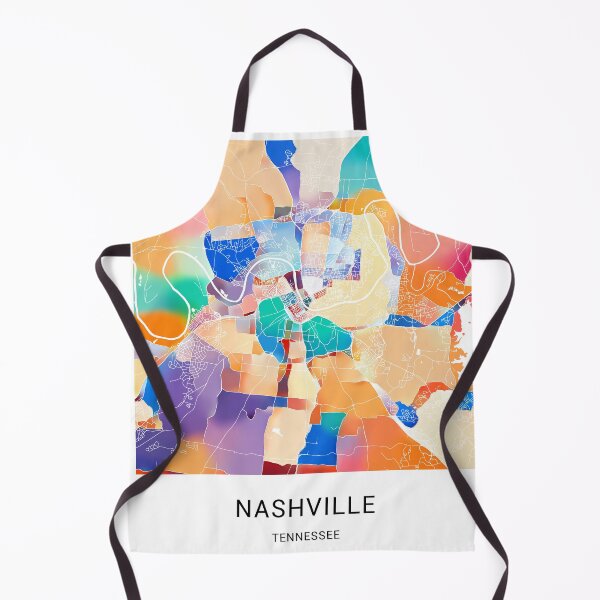 Item preview, Nashville Tennessee Named City Map - Tropical Rainbow Scheme designed and sold by StylishStacks.