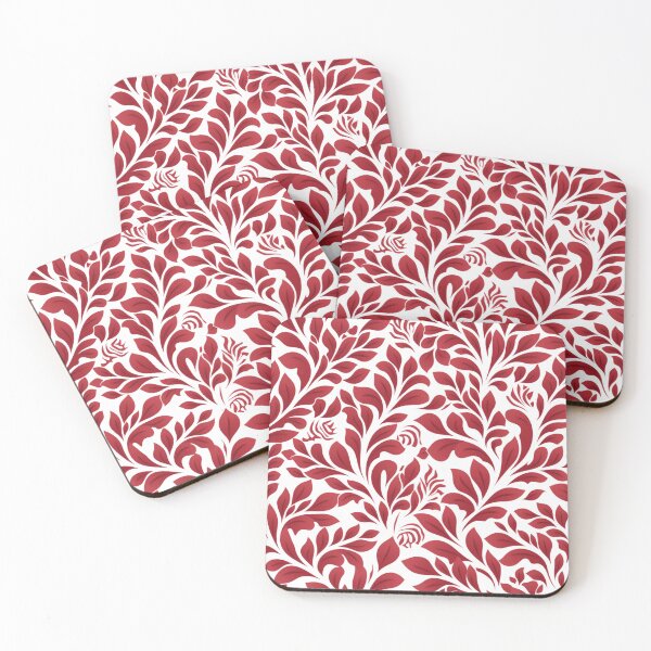 Item preview, Burgundy and White Floral Pattern designed and sold by GrinGalore.