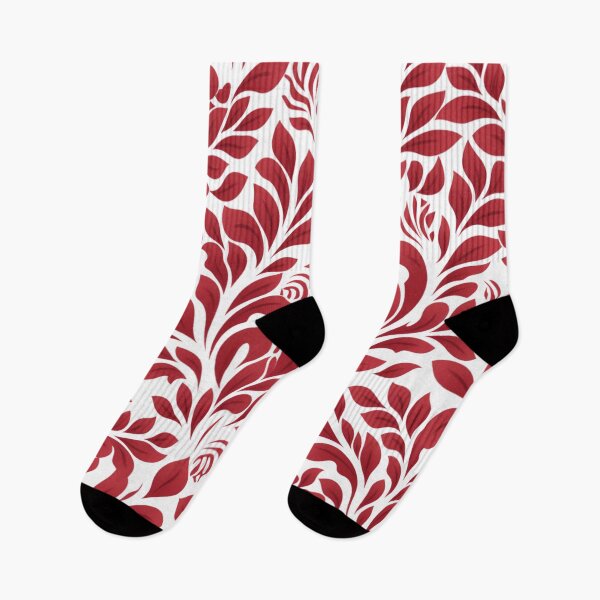 Item preview, Burgundy and White Floral Pattern designed and sold by GrinGalore.