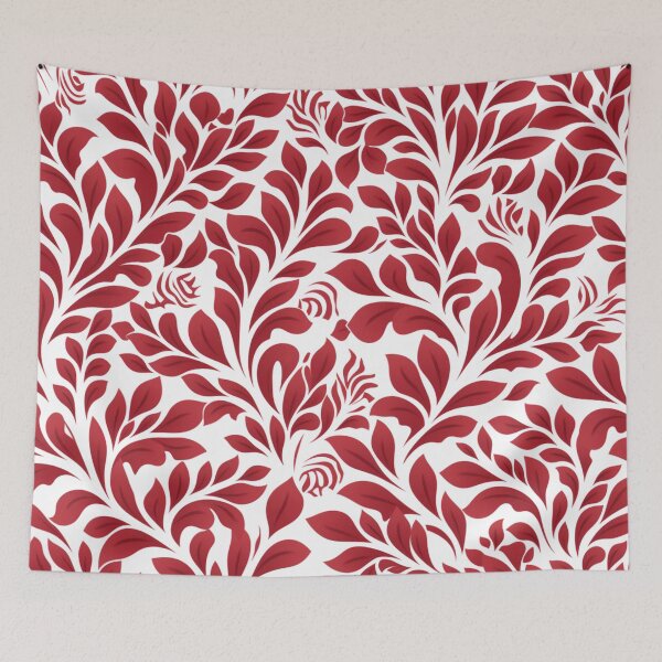 Item preview, Burgundy and White Floral Pattern designed and sold by GrinGalore.