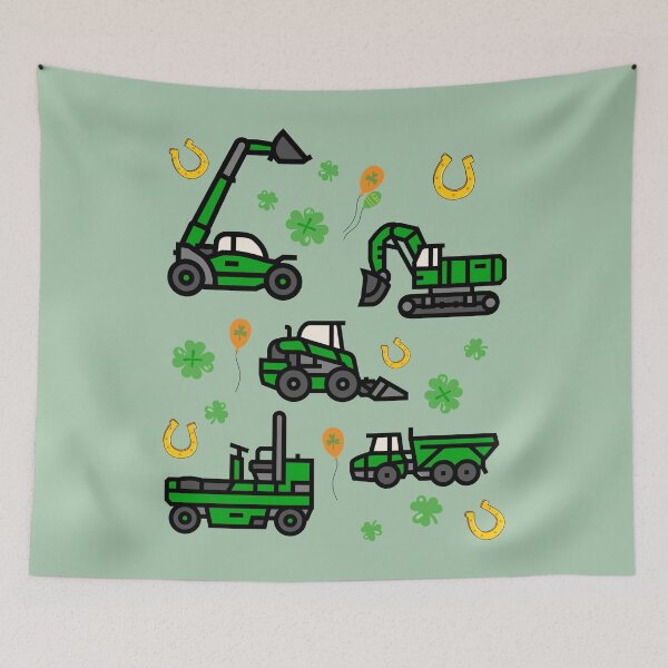 Item preview, St. Patrick's Day construction trucks for boys kids toddler designed and sold by Lady-Frost.