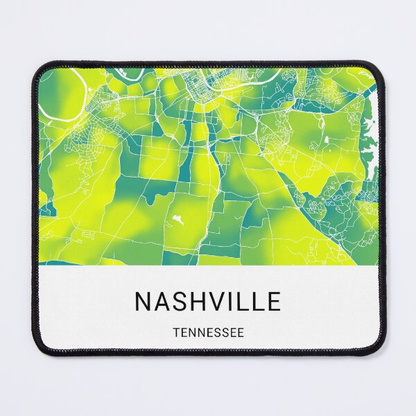 Item preview, Nashville Tennessee Named City Map - Green-Yellow Duotone designed and sold by StylishStacks.