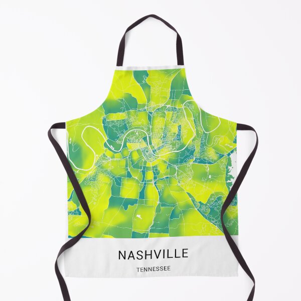 Item preview, Nashville Tennessee Named City Map - Green-Yellow Duotone designed and sold by StylishStacks.
