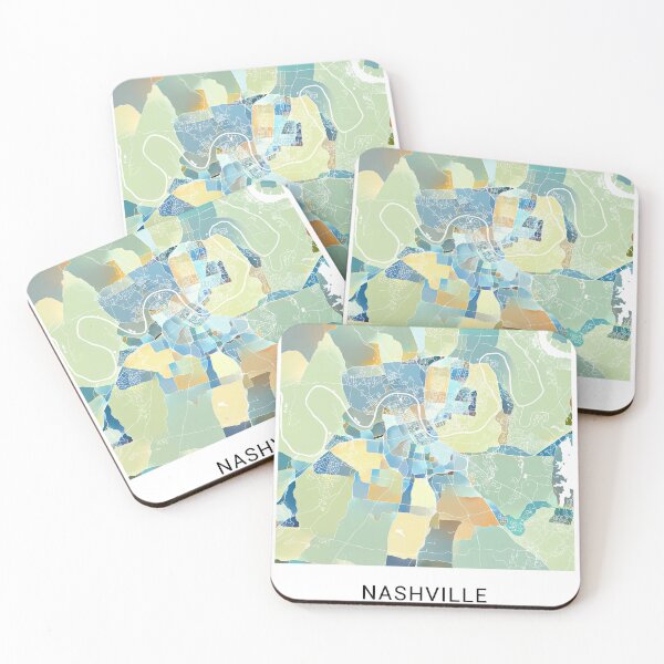 Item preview, Nashville Tennessee Named City Map - Pastel Color Scheme designed and sold by StylishStacks.
