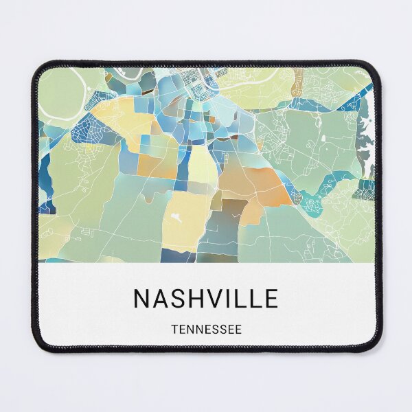 Item preview, Nashville Tennessee Named City Map - Pastel Color Scheme designed and sold by StylishStacks.