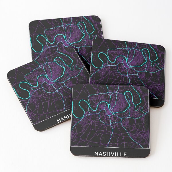 Item preview, Nashville Tennessee Named City Map - Neon Fantasy designed and sold by StylishStacks.