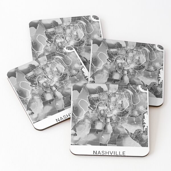 Item preview, Nashville Tennessee Named City Map - Black and White Monochrome designed and sold by StylishStacks.