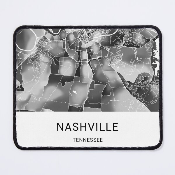 Item preview, Nashville Tennessee Named City Map - Black and White Monochrome designed and sold by StylishStacks.