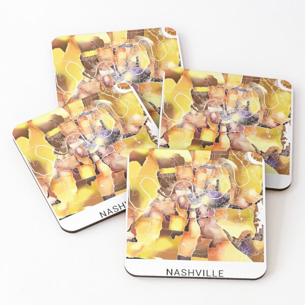 Item preview, Nashville Tennessee Named City Map - Golden Yellow designed and sold by StylishStacks.