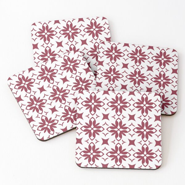 Item preview, Burgundy and White Quatrefoil Pattern designed and sold by GrinGalore.