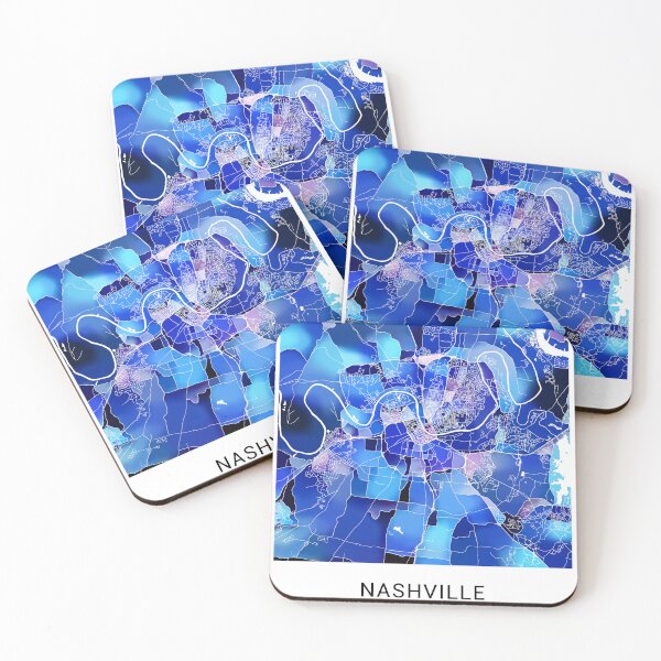 Item preview, Nashville Tennessee Named City Map - Marine Blue designed and sold by StylishStacks.
