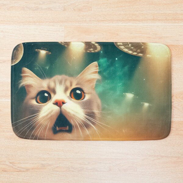 Item preview, Funny Cat selfie with UFO designed and sold by TomFrontierArt.