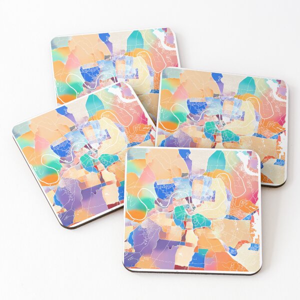 Item preview, Nashville Tennessee City Map - Tropical Rainbow Scheme designed and sold by StylishStacks.