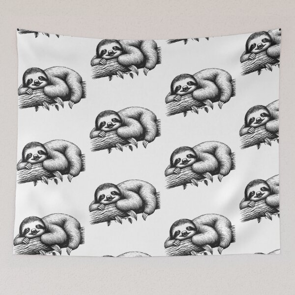 Item preview, sloth lay down/ sloth illustration designed and sold by Kr1tos.