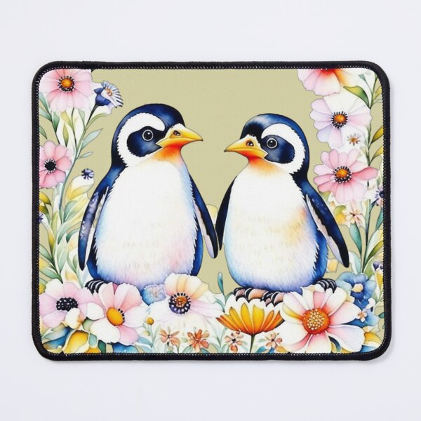 Item preview, Pareja de pingüinos y flores. designed and sold by MirucaDesign.