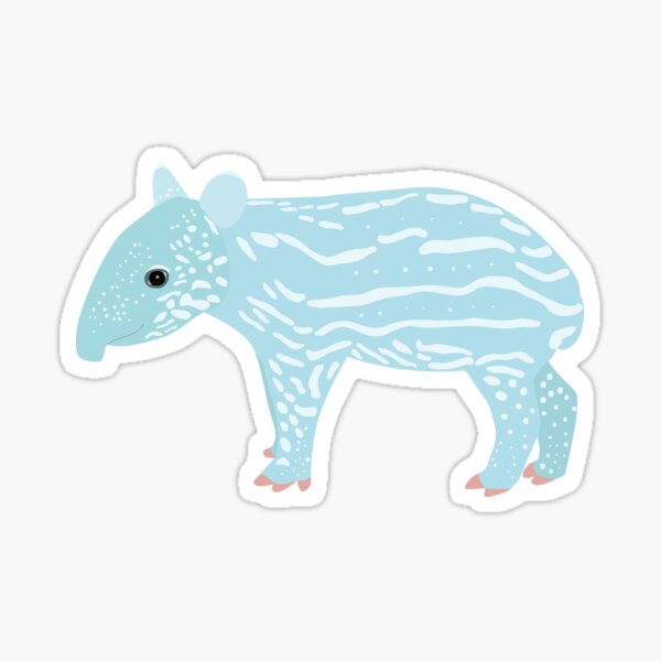 Vista previa del artículo con la obra «Tapirus Indicus Pastel Azul Bebé Tapir Malayo Becerro», diseñado y vendido por ThatIsSomething.