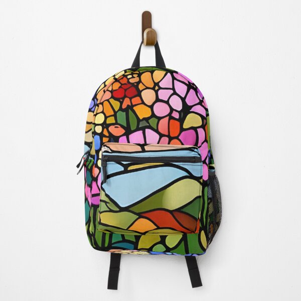 Item preview, Stained Glass Colorful Mountain Flowers #1 designed and sold by ChanceTwoArt.