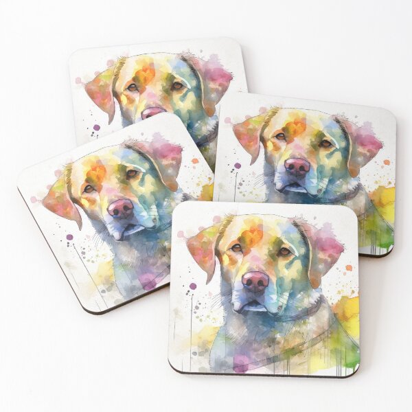Artikelvorschau, Mans Best Friend: Portrait of a Labrador dog in watercolour aquarell painting style entworfen und verkauft von MaCross.