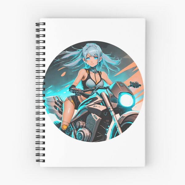 Item preview, blue-haired Anime Bikergirl designed and sold by BADESIGNZZ.