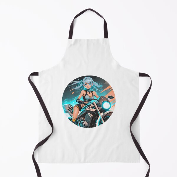 Item preview, blue-haired Anime Bikergirl designed and sold by BADESIGNZZ.