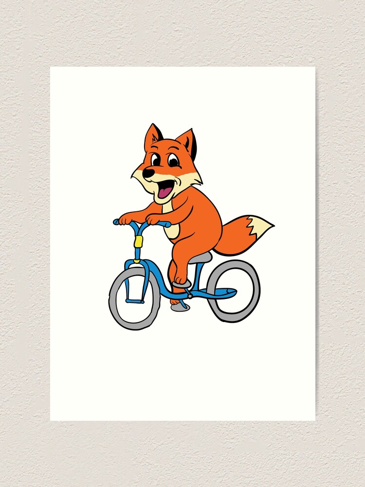 fox riding a bike