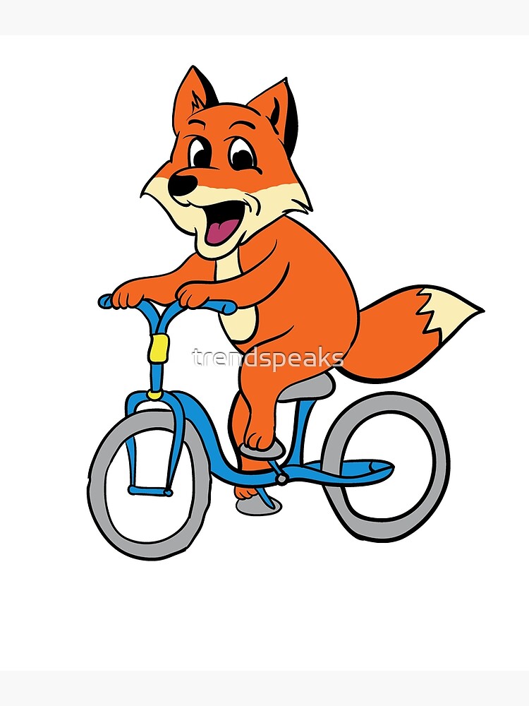 fox riding a bike