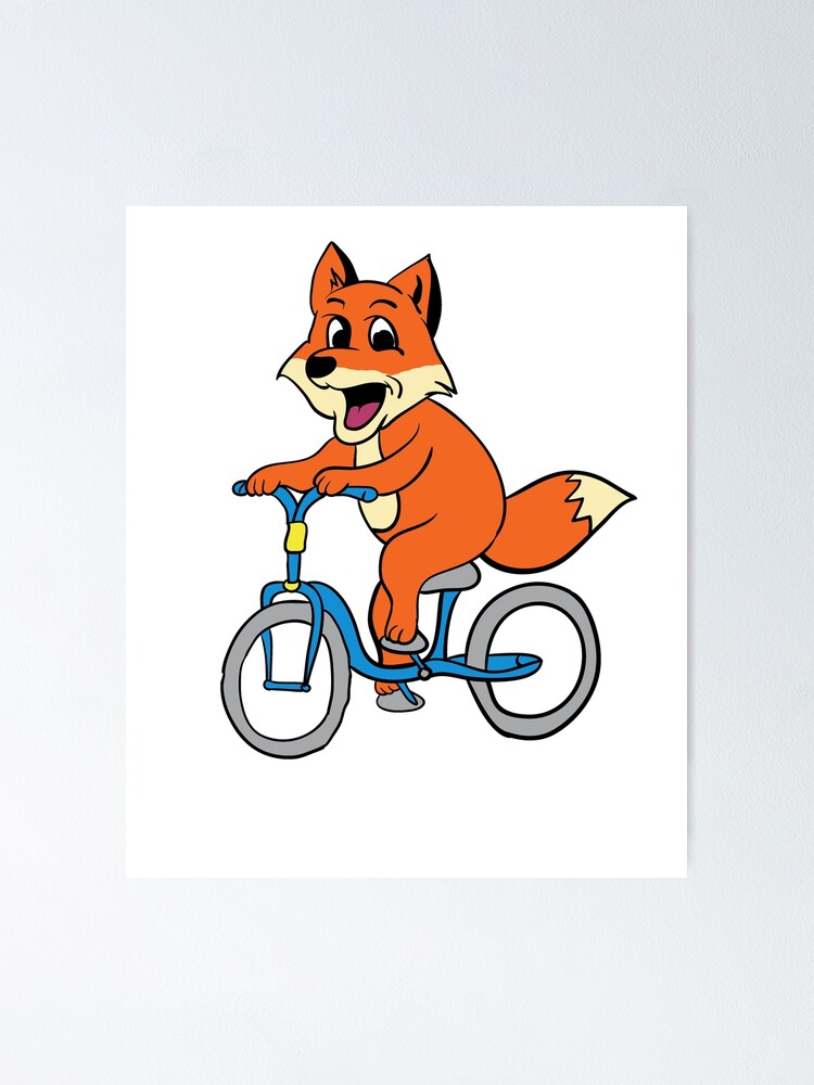 "Cute Fox Riding A Bike " Poster for Sale by trendspeaks Redbubble