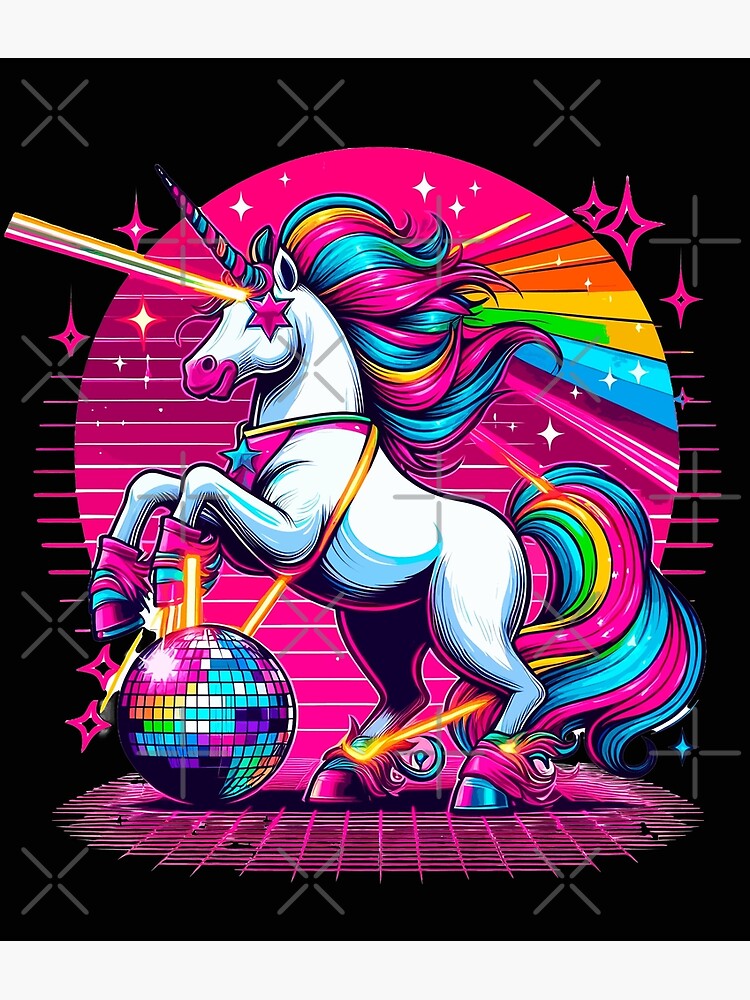 unicorn rainbow cute 80's