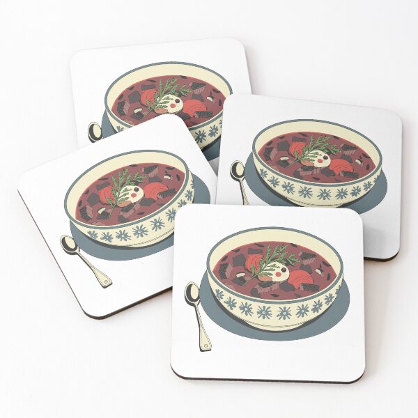 Item preview, Gastronomic Art Borscht Soup Illustration designed and sold by EmeraldeaArt.