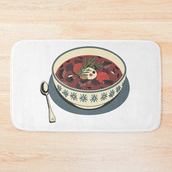 Item preview, Gastronomic Art Borscht Soup Illustration designed and sold by EmeraldeaArt.