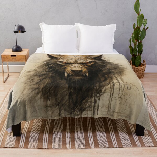 Item preview, The artwork presents a drawing of a werewolf on an ancient background designed and sold by Piotrek0001.