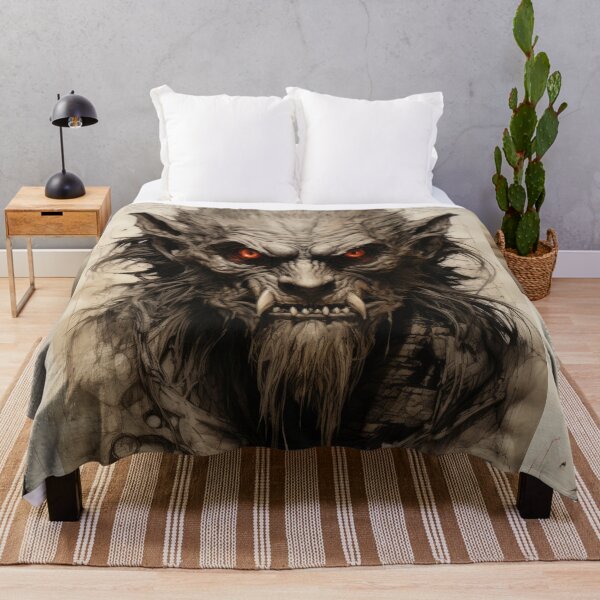 Item preview, The artwork presents a drawing of a werewolf on an ancient background designed and sold by Piotrek0001.