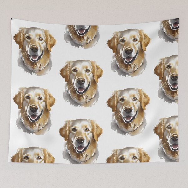 Item preview, golden retriever dog smiling head shot with beautiful eyes artwork designed and sold by planetgolden.