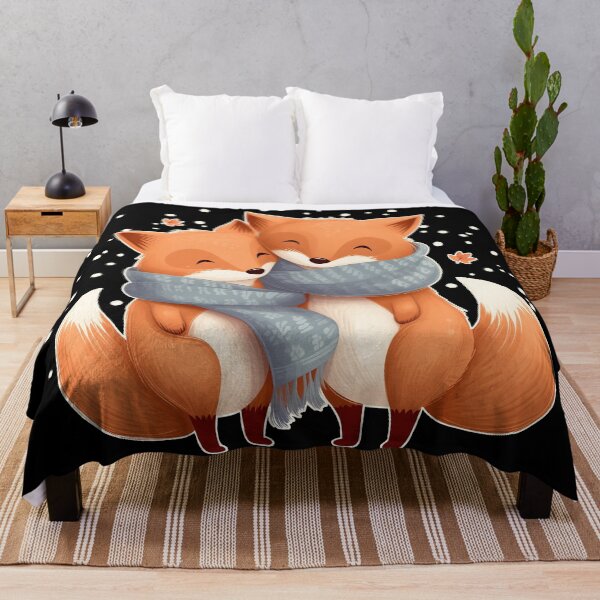 Item preview, Fox couple with scarf designed and sold by Fran Fryberg.