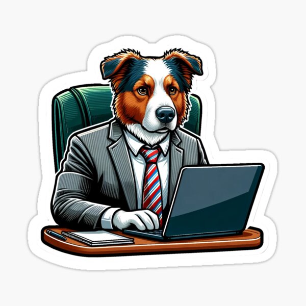 Vista previa del artículo con la obra «Perro ejecutivo: pastor australiano como director ejecutivo canino», diseñado y vendido por Jesus Hell Carballo.