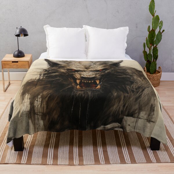Item preview, The artwork presents a drawing of a werewolf on an ancient background designed and sold by Piotrek0001.