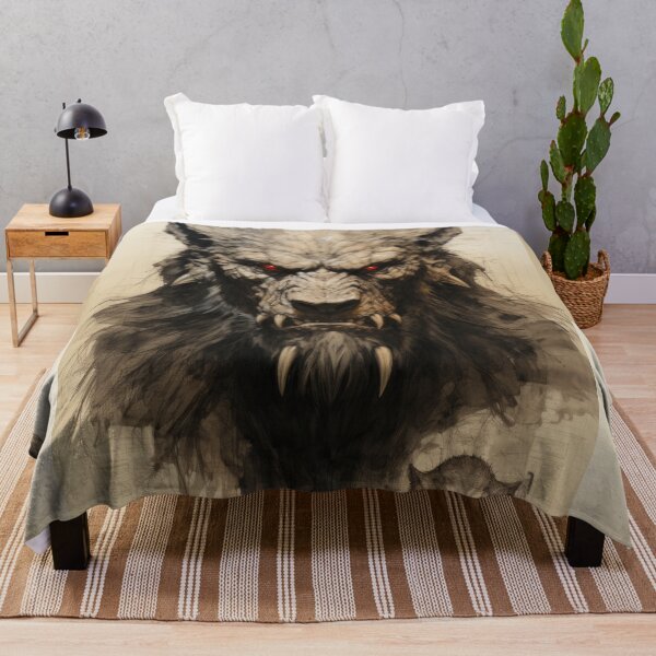 Item preview, The artwork presents a drawing of a werewolf on an ancient background designed and sold by Piotrek0001.