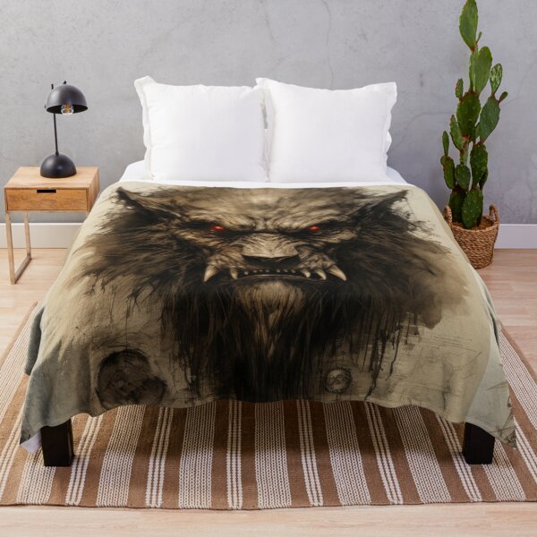 Item preview, The artwork presents a drawing of a werewolf on an ancient background designed and sold by Piotrek0001.