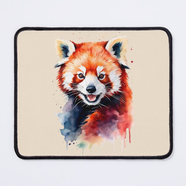 Item preview, Colorful Watercolor Funny Red Panda Portrait designed and sold by anyasevchenko.