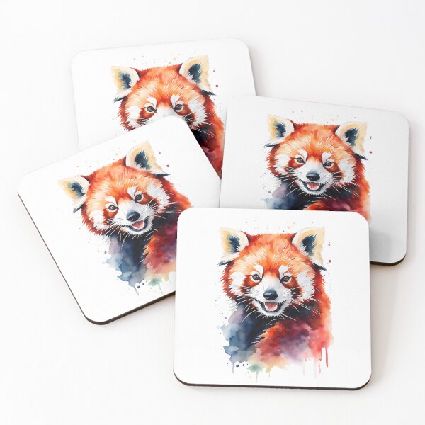 Item preview, Colorful Watercolor Funny Red Panda Portrait designed and sold by anyasevchenko.