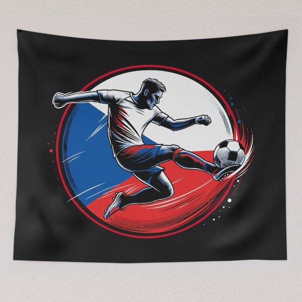 Item preview, Dynamic Czech Soccer Star in Action - Vector Design designed and sold by SerhiiArt.