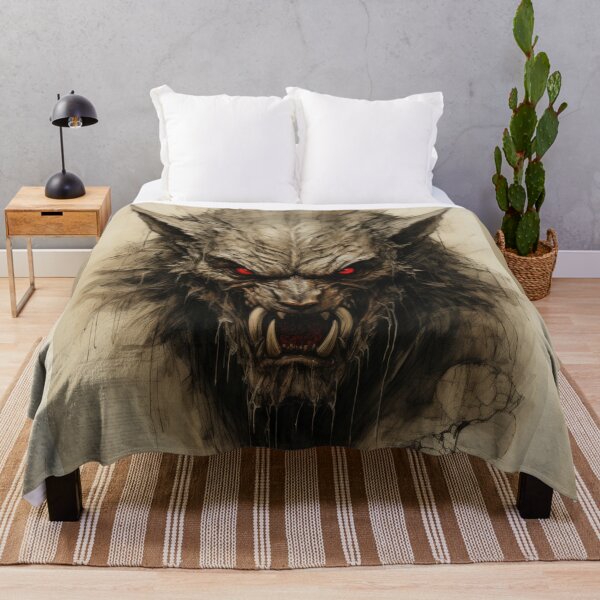 Item preview, The artwork presents a drawing of a werewolf on an ancient background designed and sold by Piotrek0001.