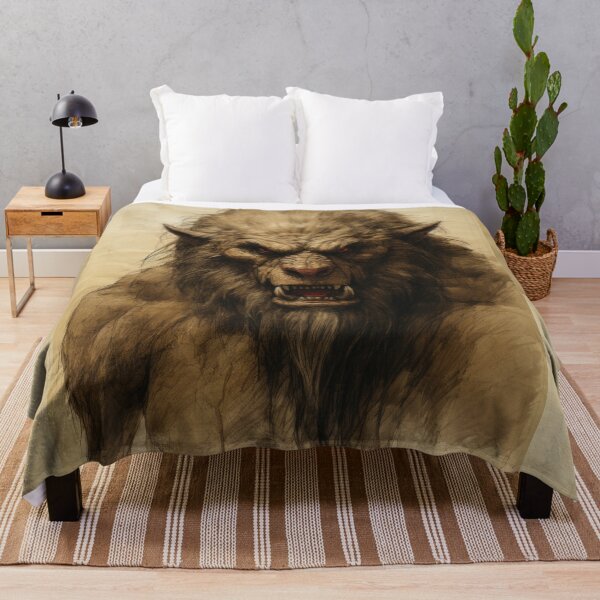Item preview, The artwork presents a drawing of a werewolf on an ancient background designed and sold by Piotrek0001.